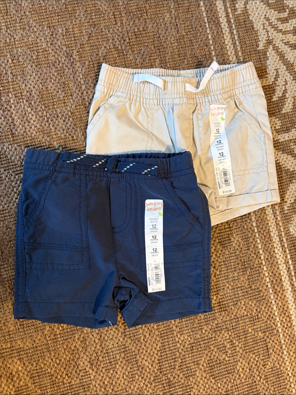 jumping beans Navy and Khaki Pull-On Shorts Set
